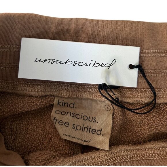 Unsubscribed Cozy Fleece Joggers- Light Brown, Size Small NEW W TAGS - Picture 4 of 6